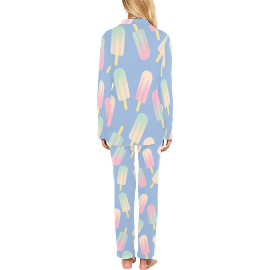 Ice Cream Pattern Print Design 05 Women's Long Pajama Set