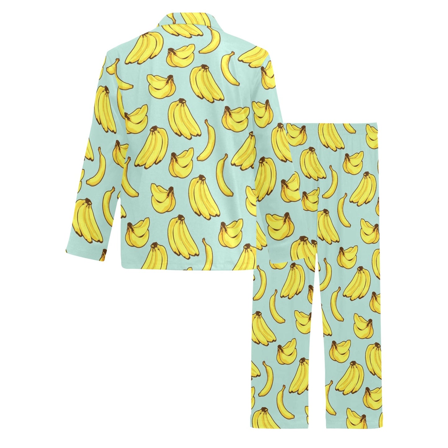 Banana Pattern Print Design BA04 Men's Long Pajama Set