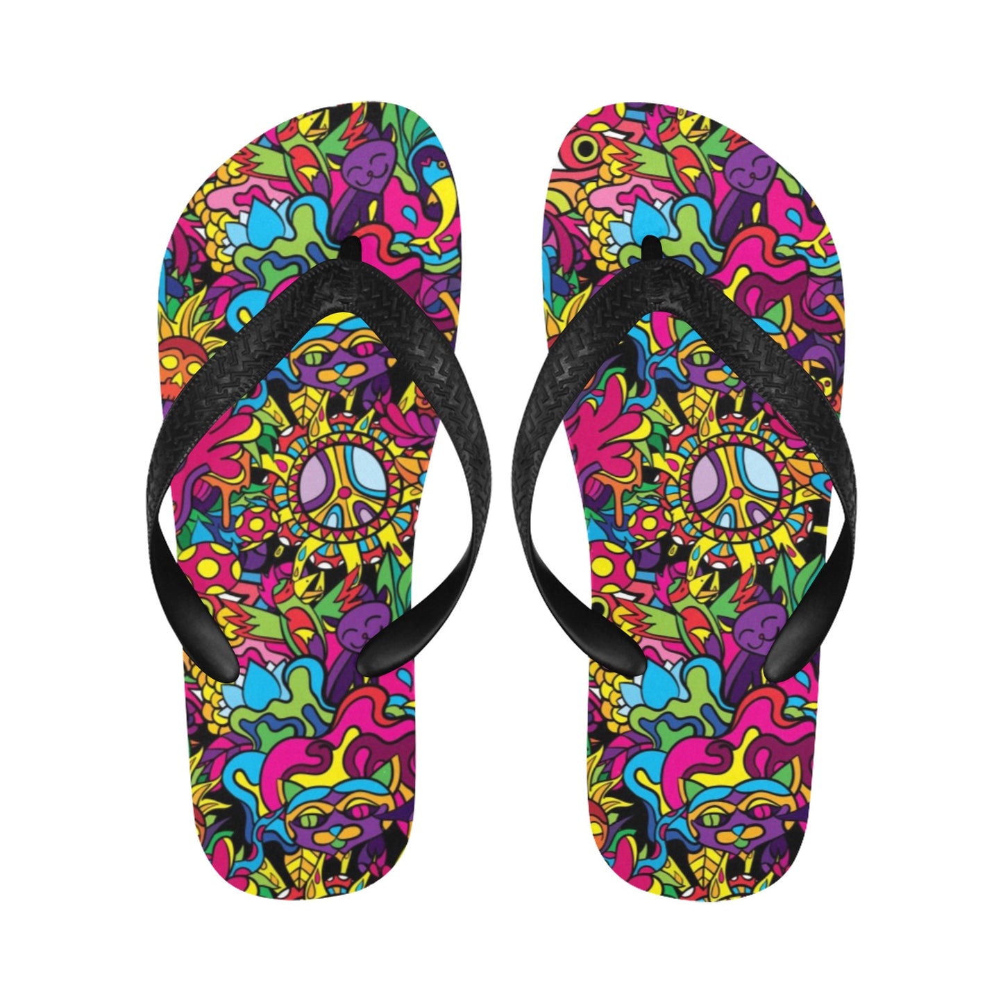 Trippy Print Design LKS304 Flip Flops