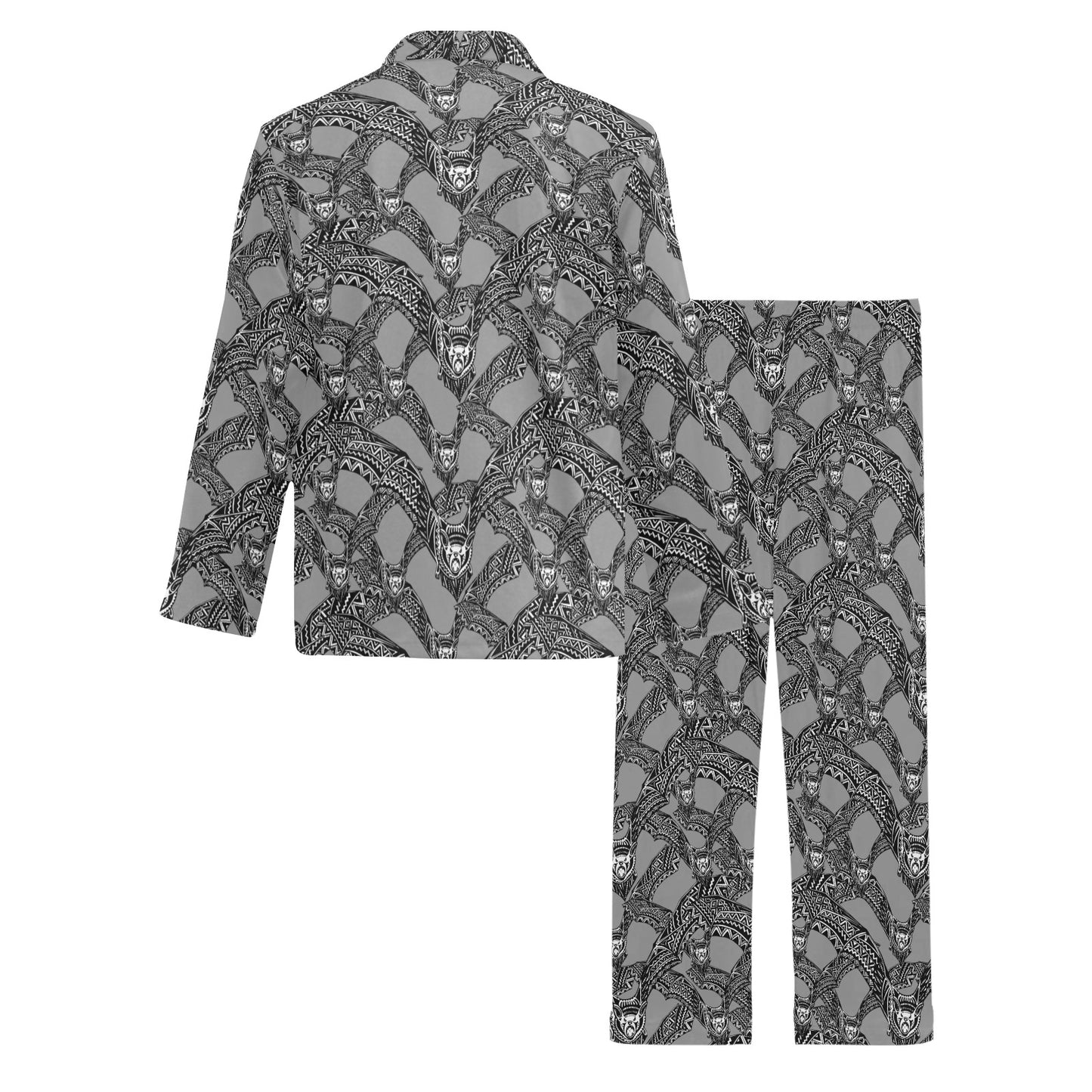 Bat Pattern Print Design 04 Men's Long Pajama Set