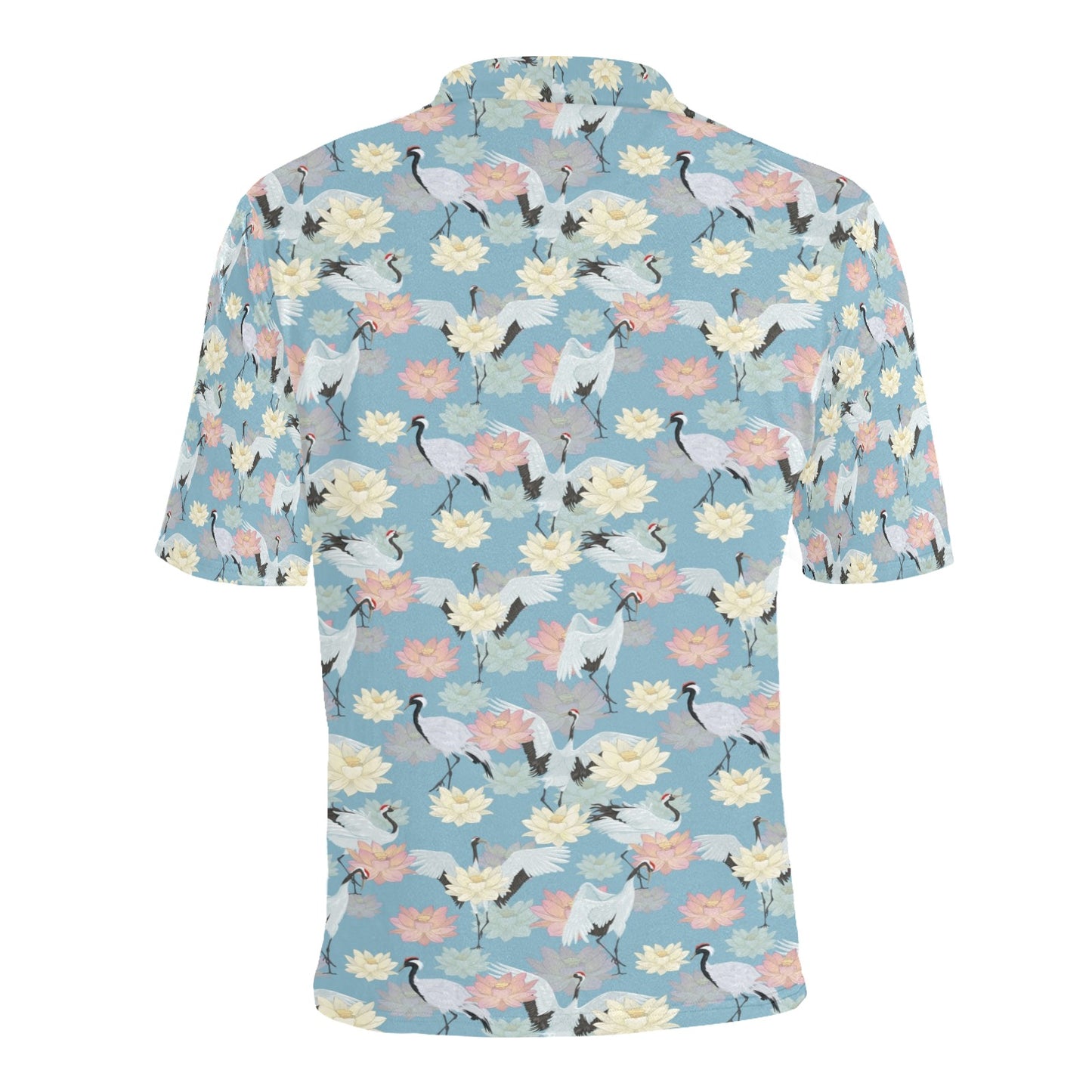 Water Lily Print Design LKS304 Men Polo Shirt