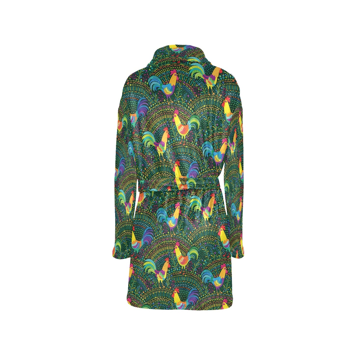 Rooster Pattern Print Design A01 Women's Fleece Robe