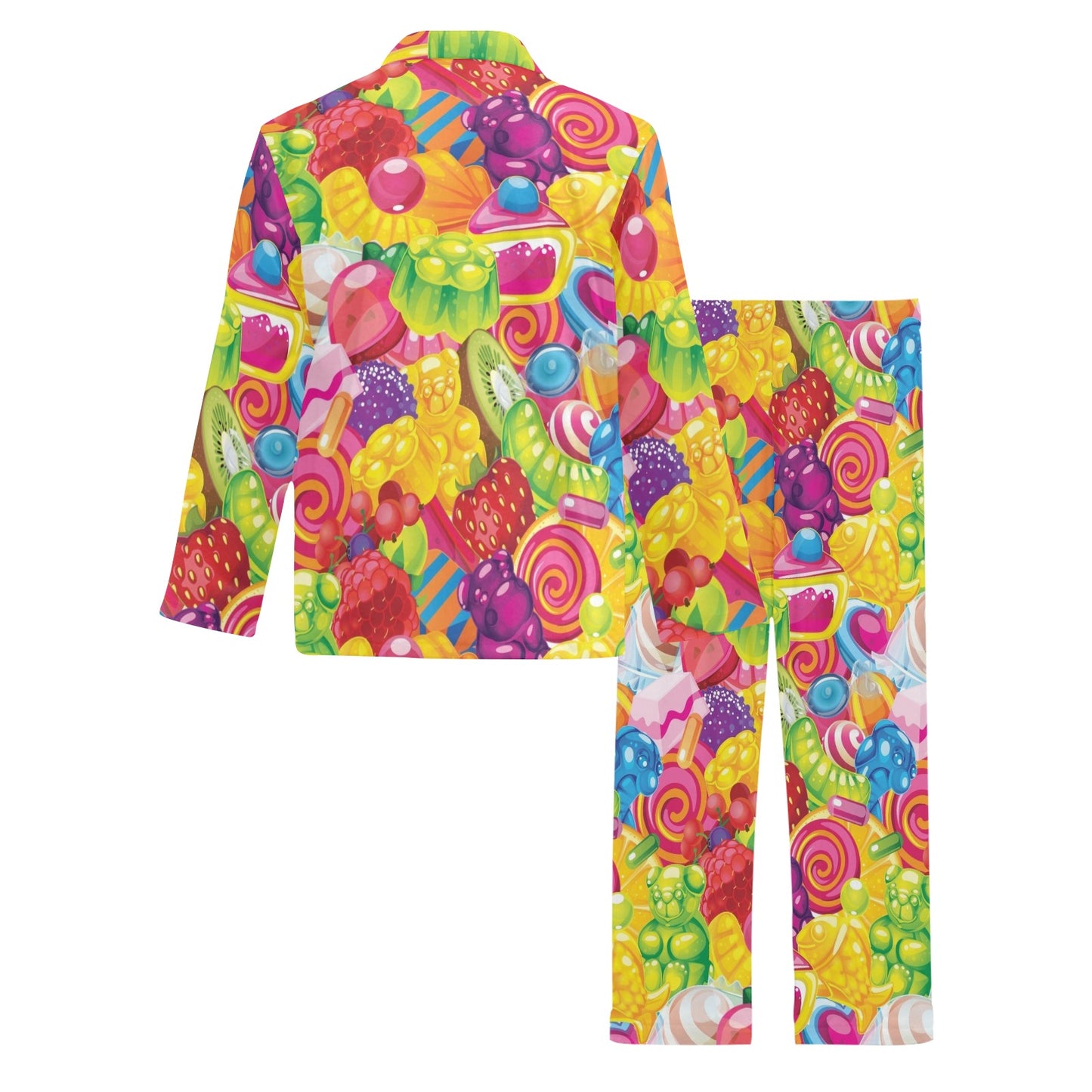 Candy Pattern Print Design CA01 Men's Long Pajama Set