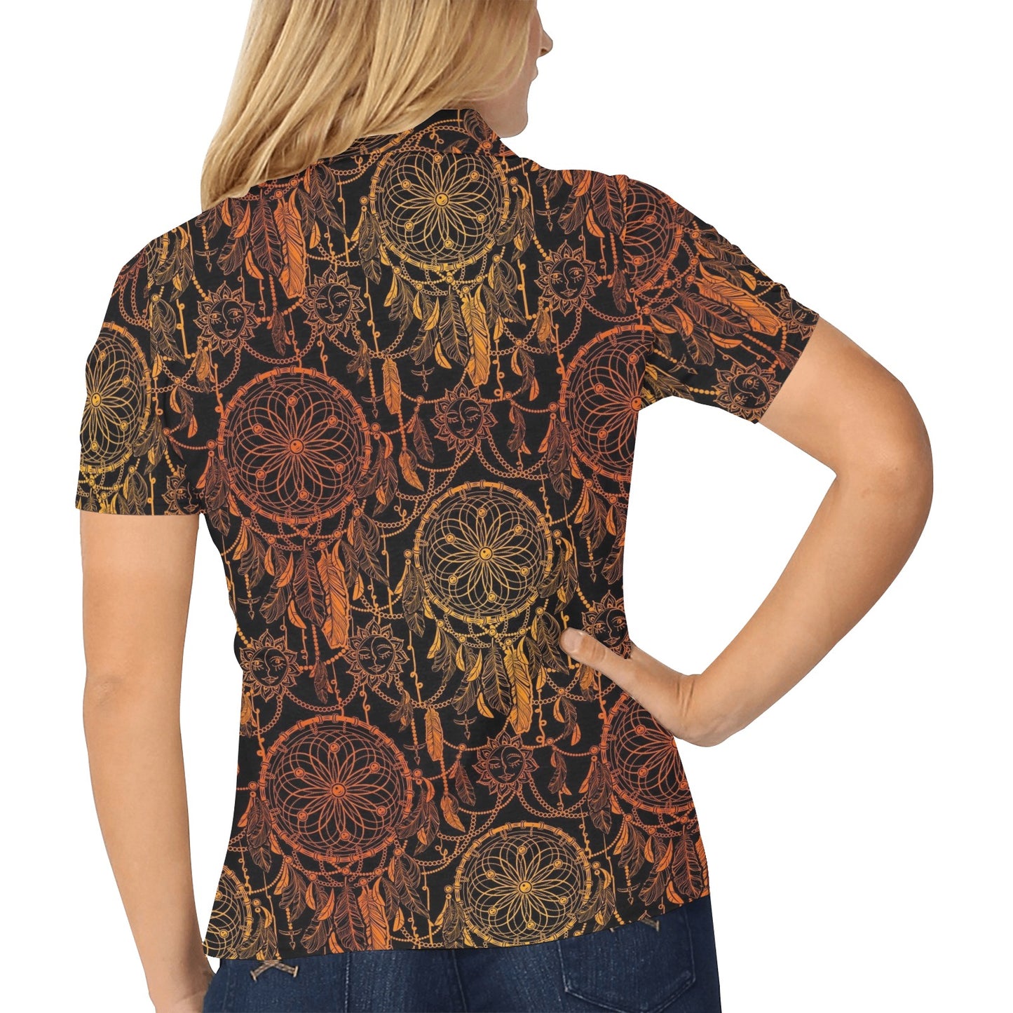 Dream catcher Sun and Moon Women's Polo Shirt