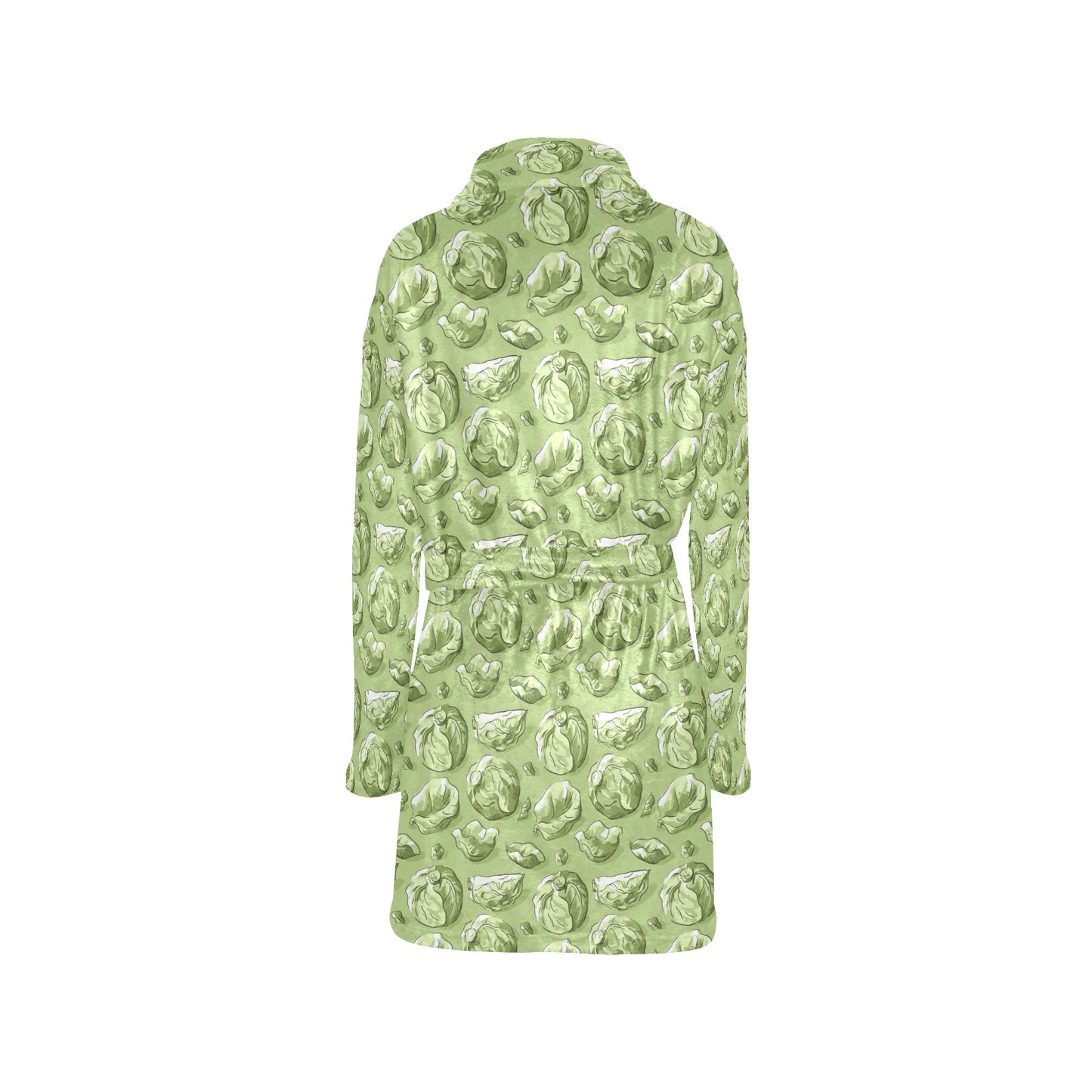 Brussels Sprouts Pattern Print Design 01 Women's Fleece Robe