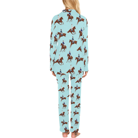 Equestrian Horse Riding Women's Long Pajama Set