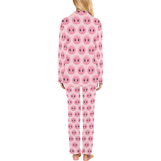Pig Print Design LKS401 Women's Long Pajama Set