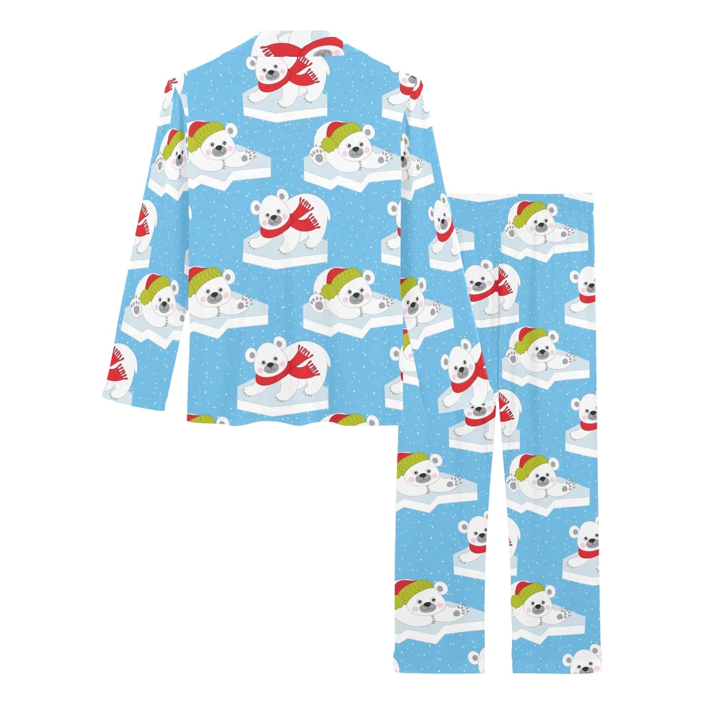 Polar Bear Pattern Print Design PB06 Women's Long Pajama Set