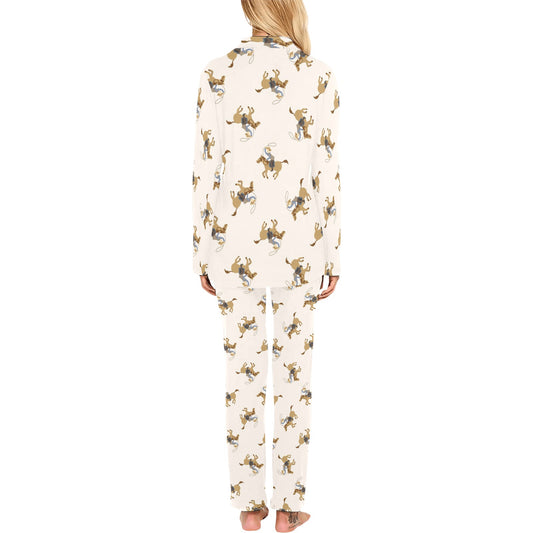 Cowboy Pattern Print Design 01 Women's Long Pajama Set