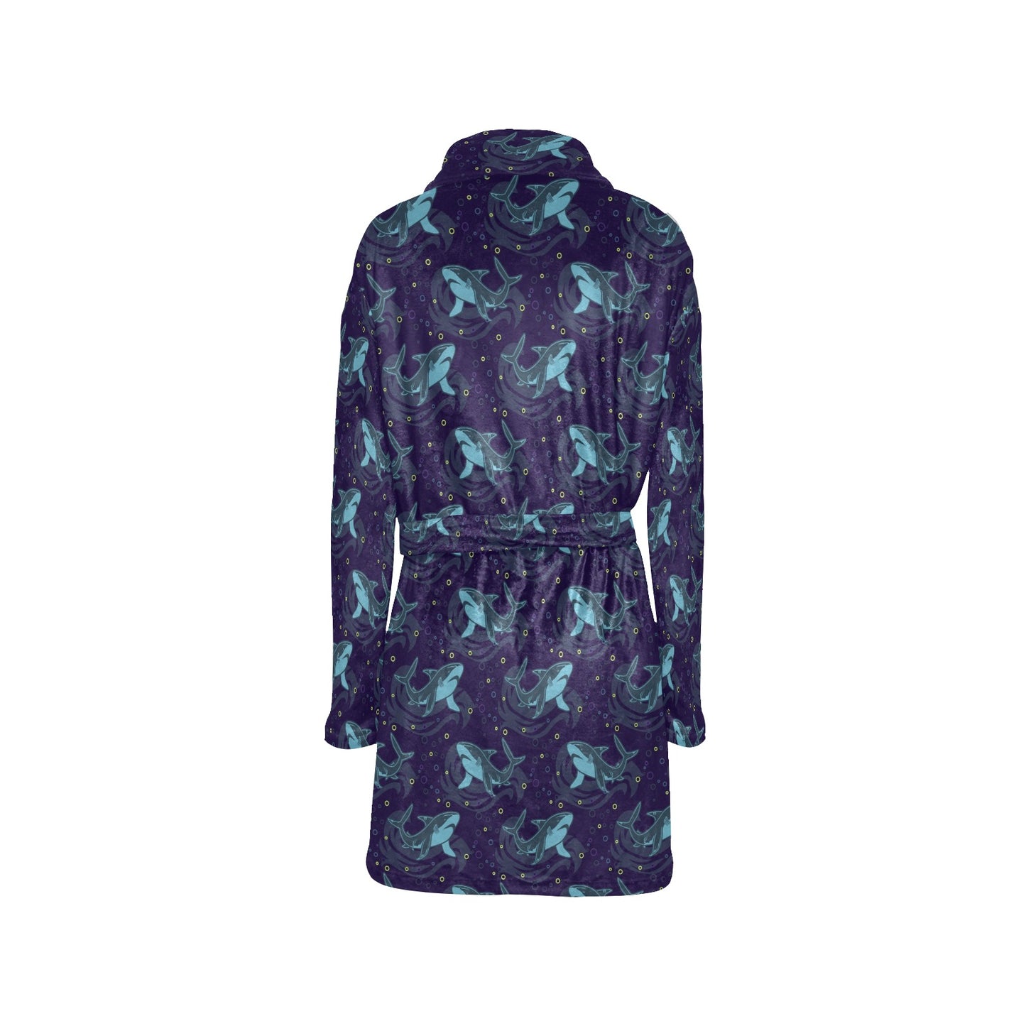 Shark Themed Print Women's Fleece Robe