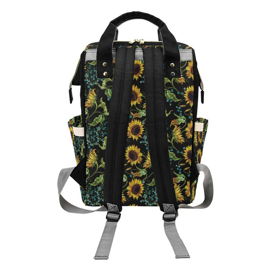 Sunflower Print Design LKS308 Diaper Bag Backpack