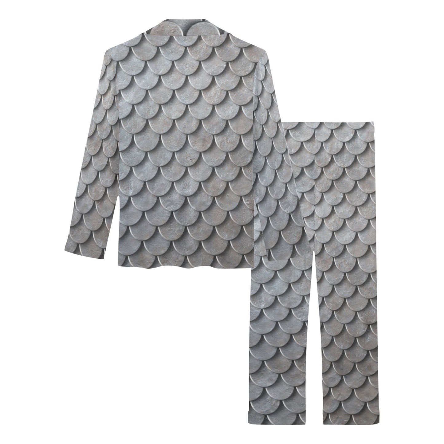 Armor Scales Pattern Print Design 03 Women's Long Pajama Set