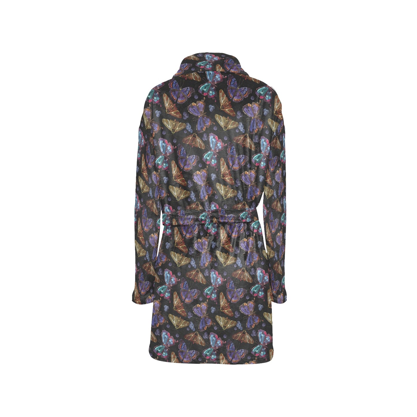 Butterfly Pattern Print Design 013 Women's Fleece Robe
