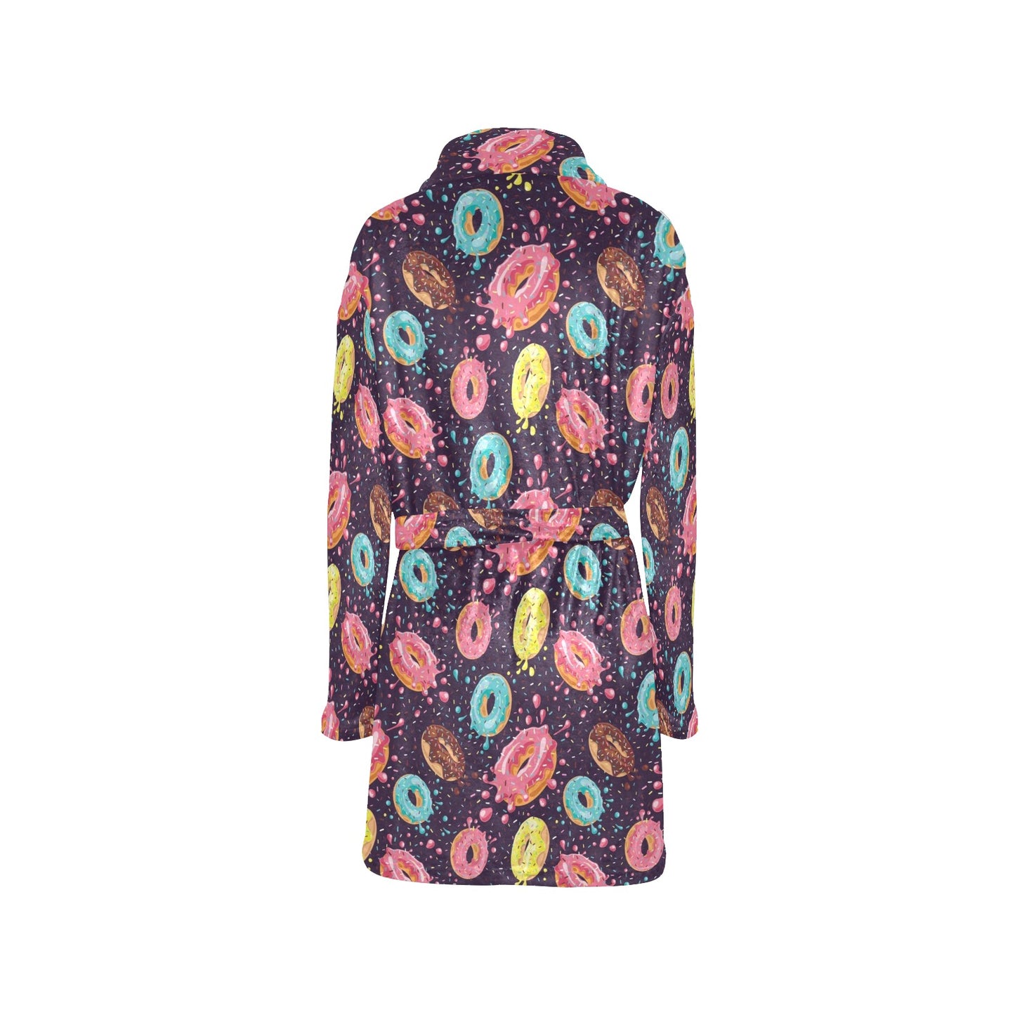 Donut Pattern Print Design DN03 Women's Fleece Robe