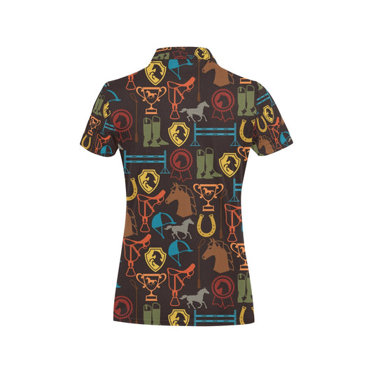 Equestrian Equipment Horse Colorful Women's Polo Shirt