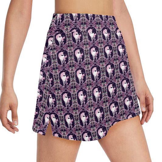 Unicorn Fantastic Flower 17" Golf & Pickleball Skort with Pockets