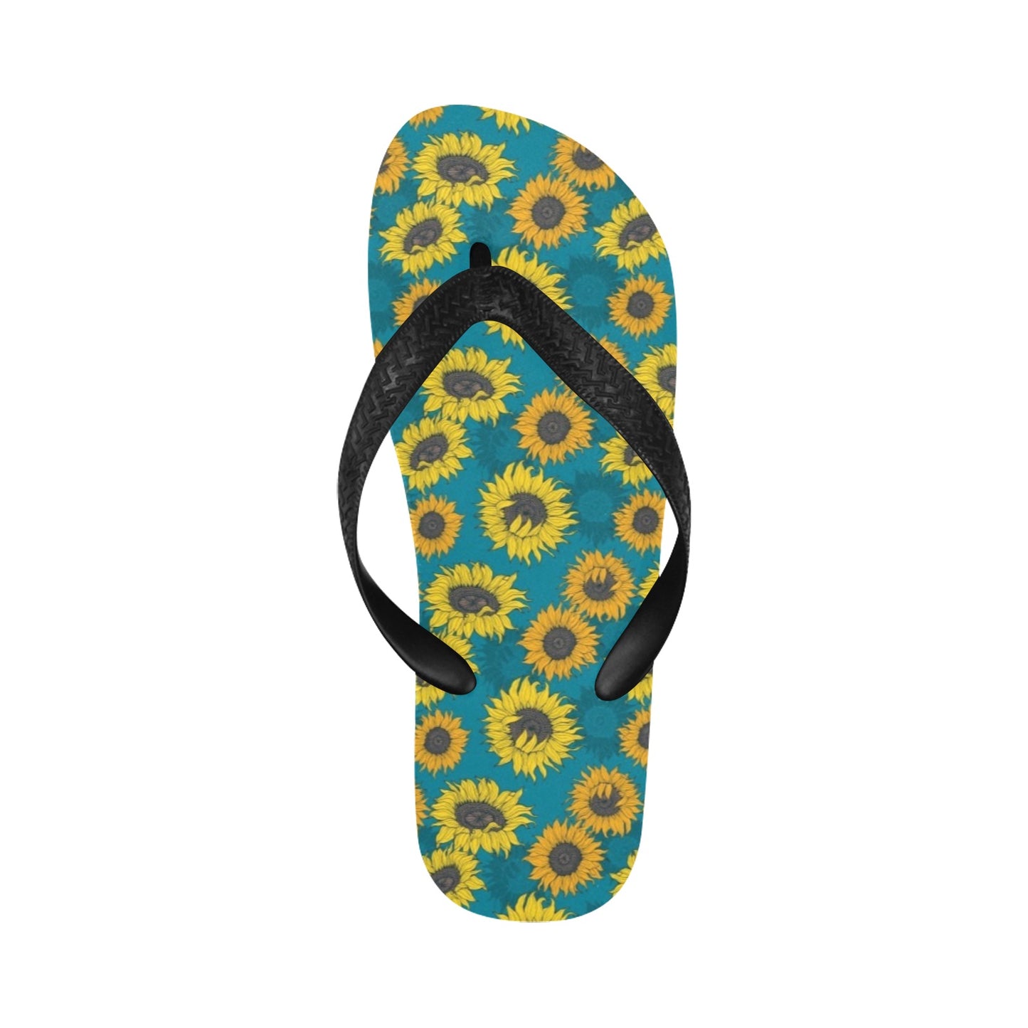 Sunflower Print Design LKS301 Flip Flops