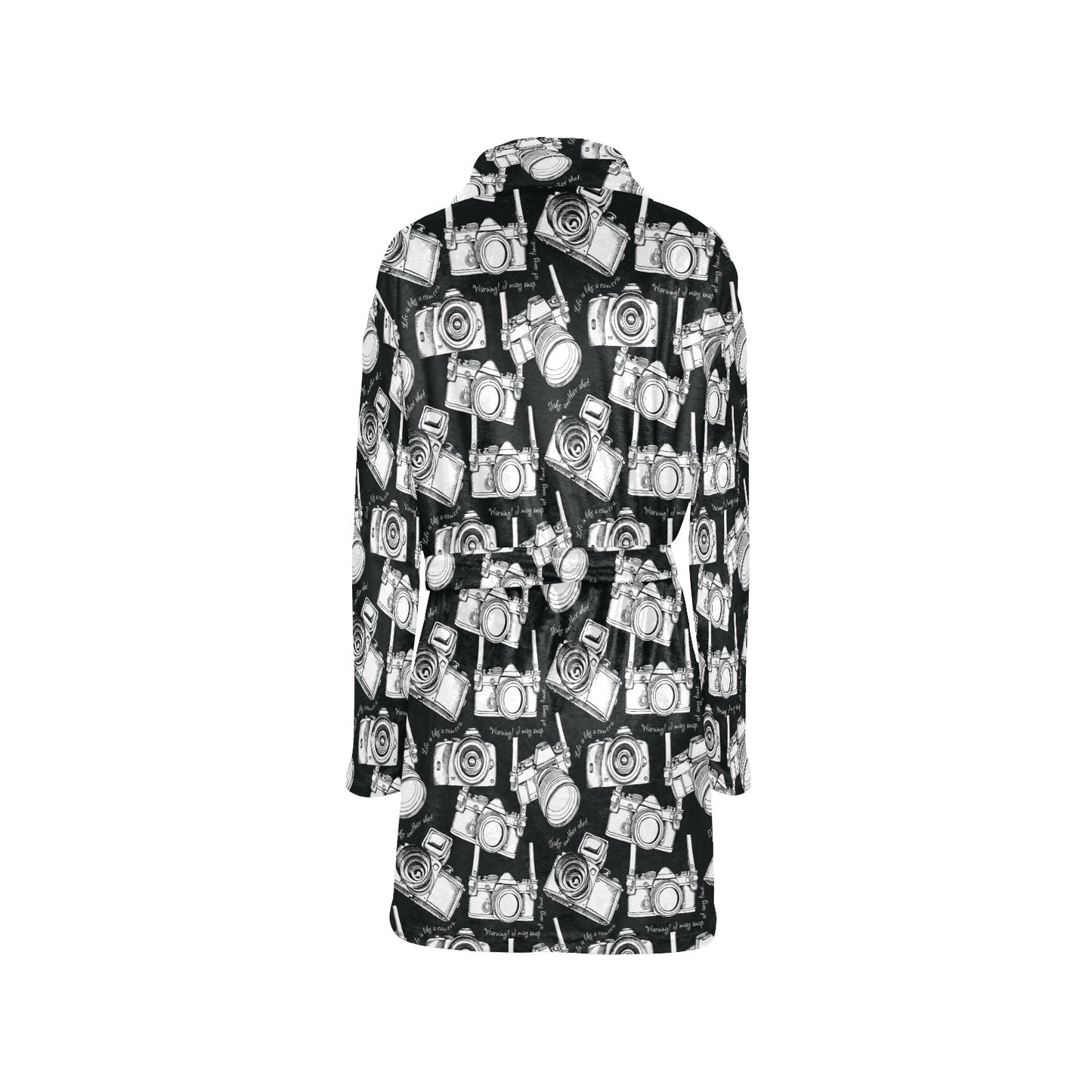 Camera Pattern Print Design 01 Women's Fleece Robe