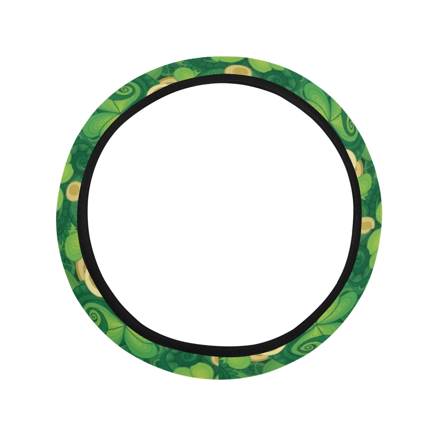 Shamrock Print Design LKS301 Steering Wheel Cover with Elastic Edge