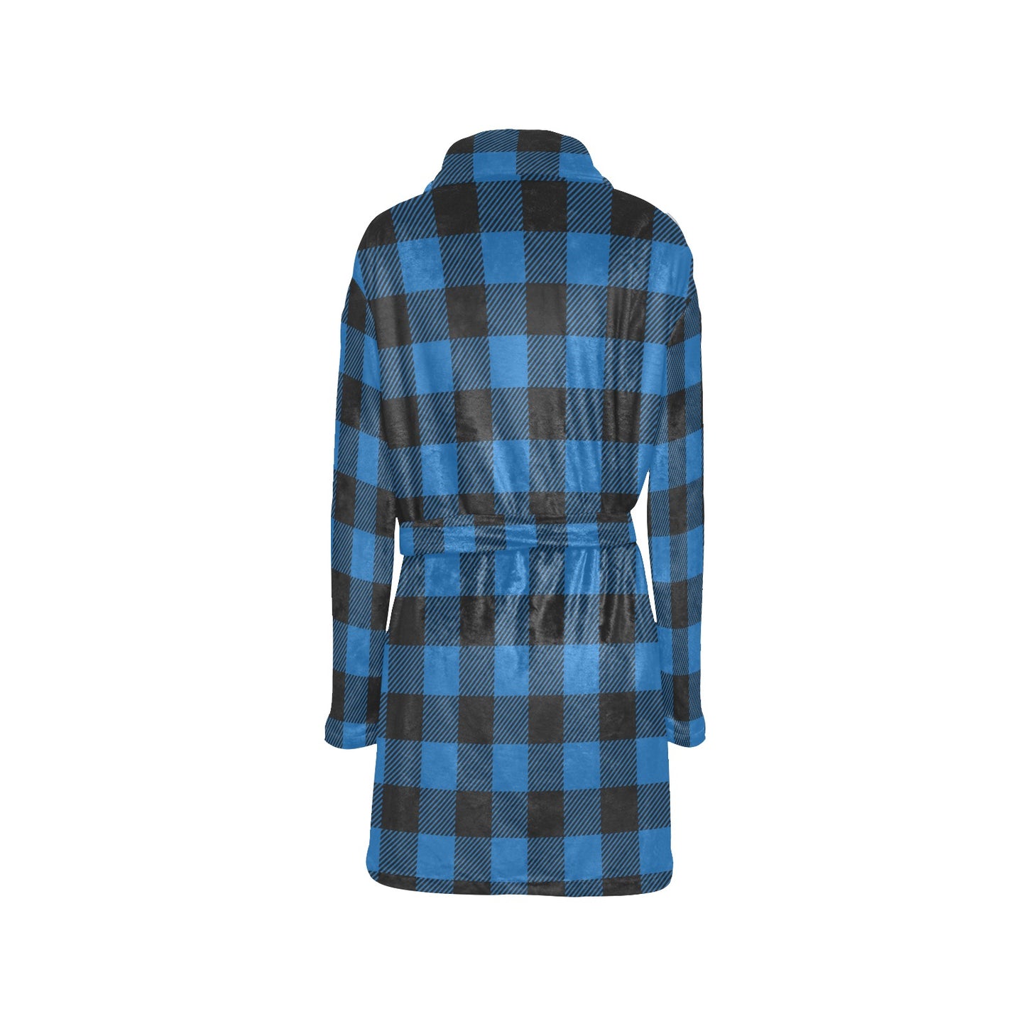 Buffalo check Blue Pattern Print Design 03 Women's Fleece Robe