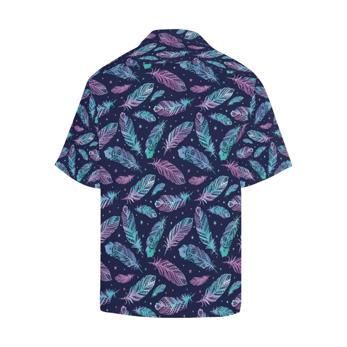 Feather Aztec Design Print Men Aloha Hawaiian Shirt