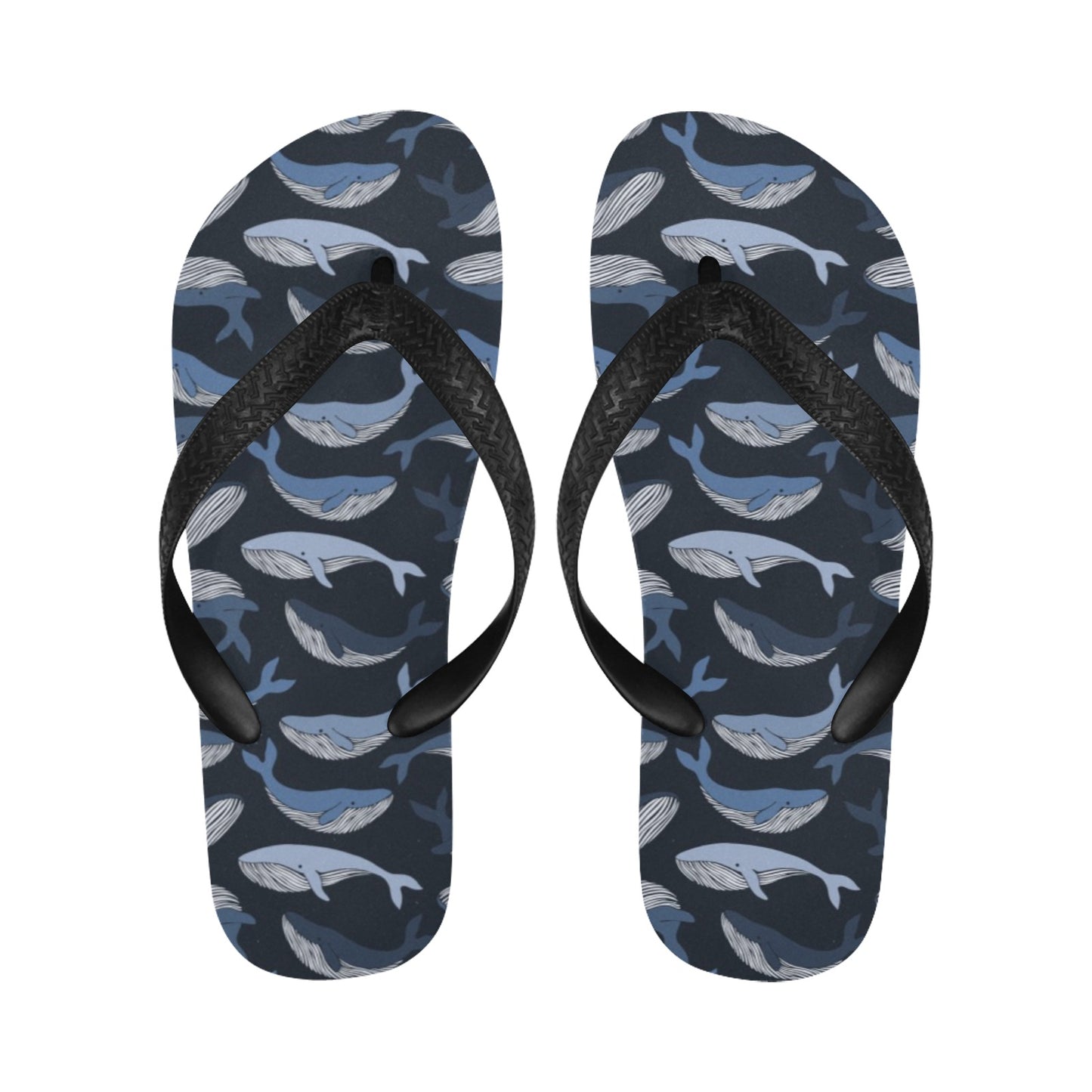 Whale Print Design LKS301 Flip Flops