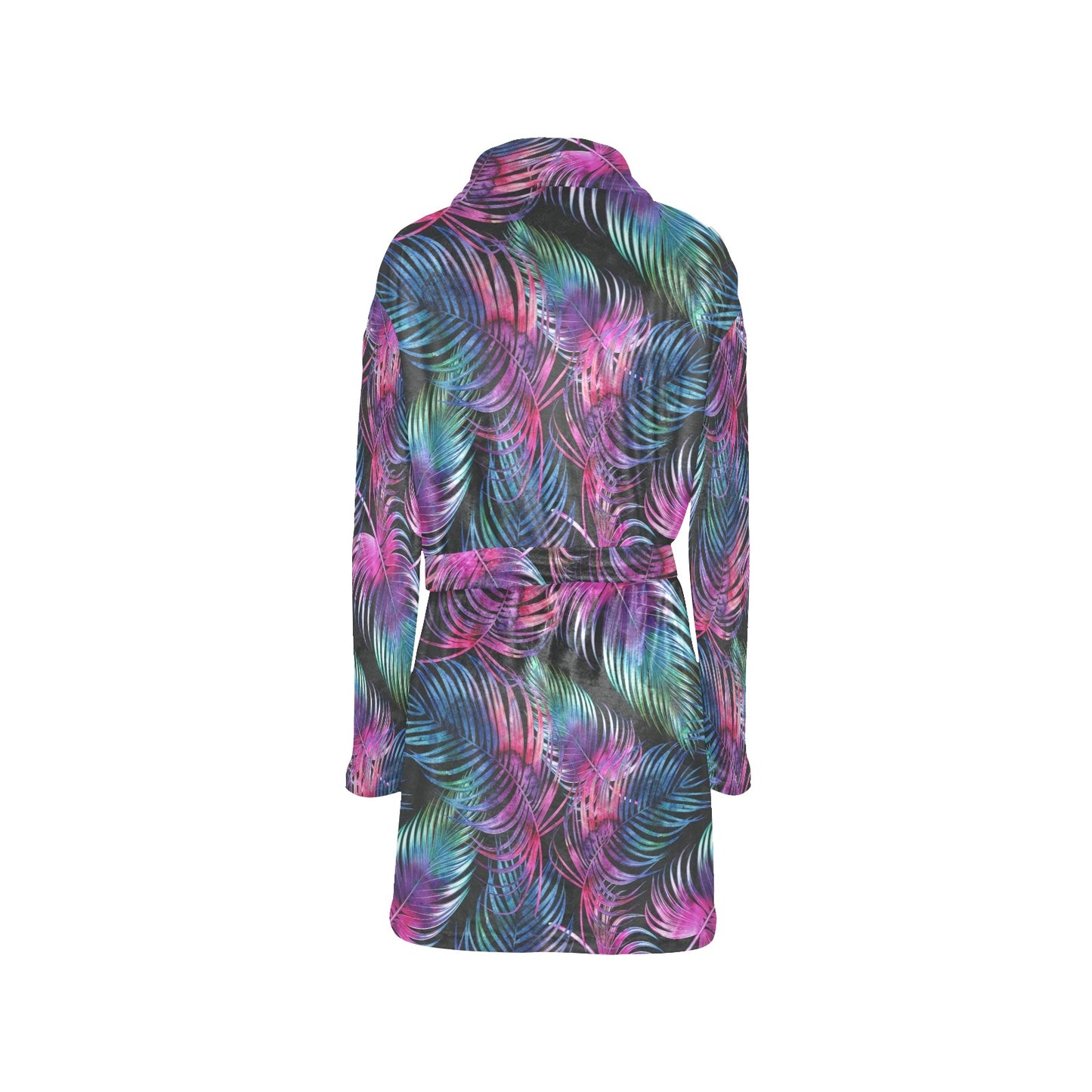 Palm Leaves Pattern Print Design PL010 Women's Fleece Robe