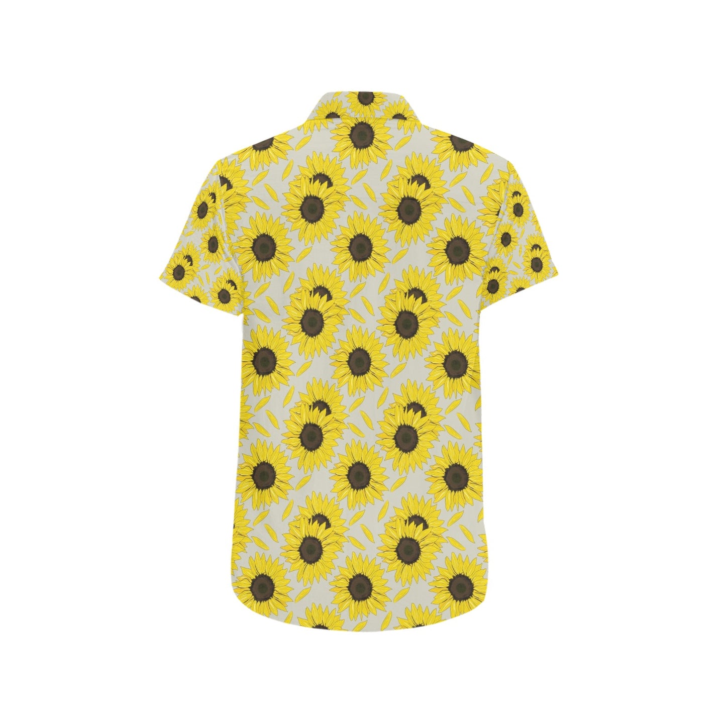 Sunflower Print Design LKS309 Men Short Sleeve Button Up Shirt