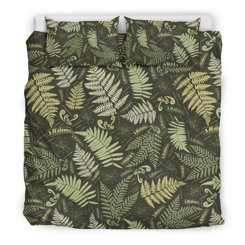 Fern Leave Green Print Pattern Duvet Cover Bedding Set