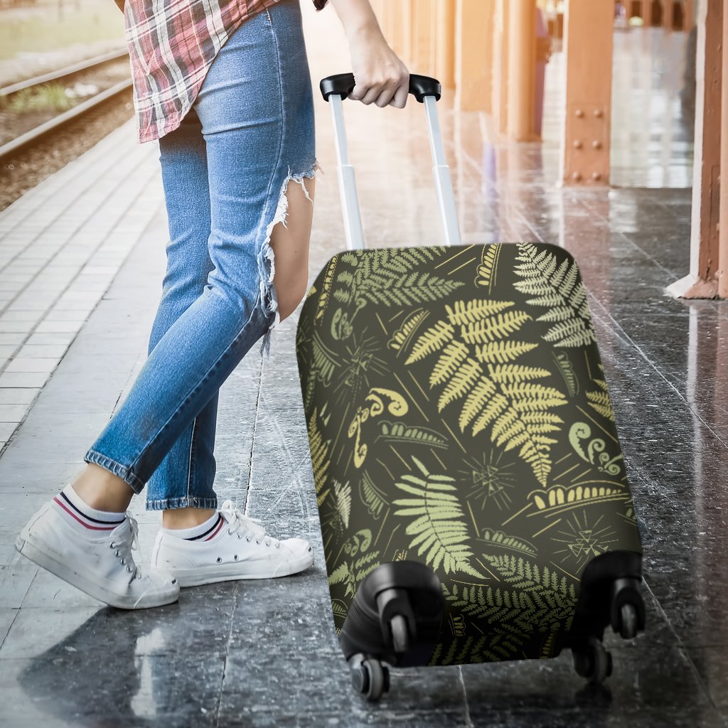 Fern Leave Green Print Pattern Luggage Cover Protector