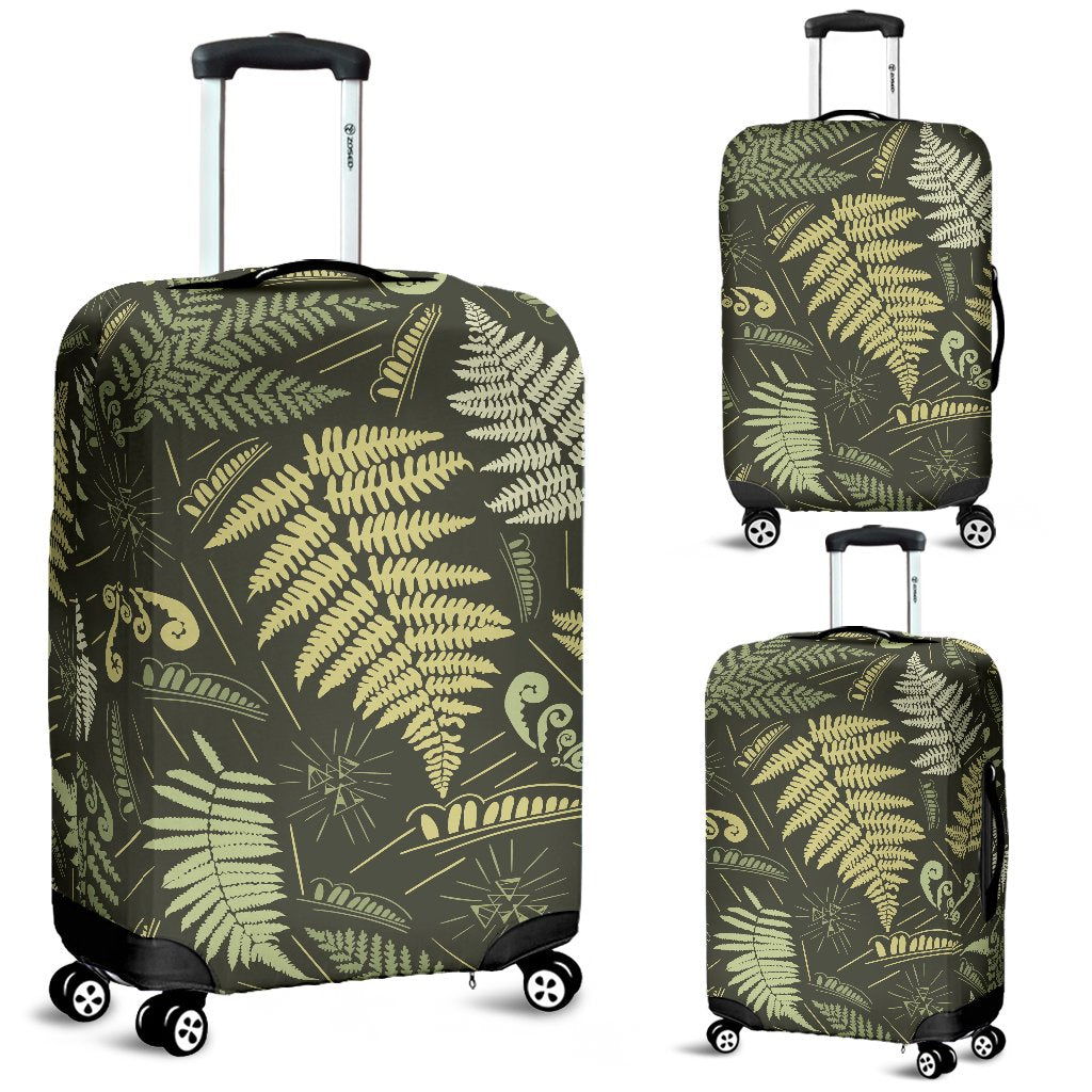 Fern Leave Green Print Pattern Luggage Cover Protector
