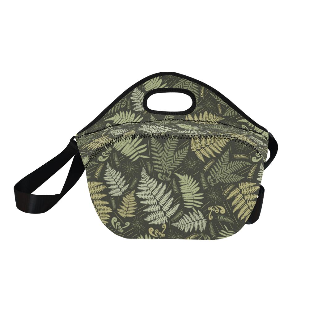 Fern Leave Green Print Pattern Neoprene Lunch Bag (Model 1669)(Large)-JTAMIGO.COM