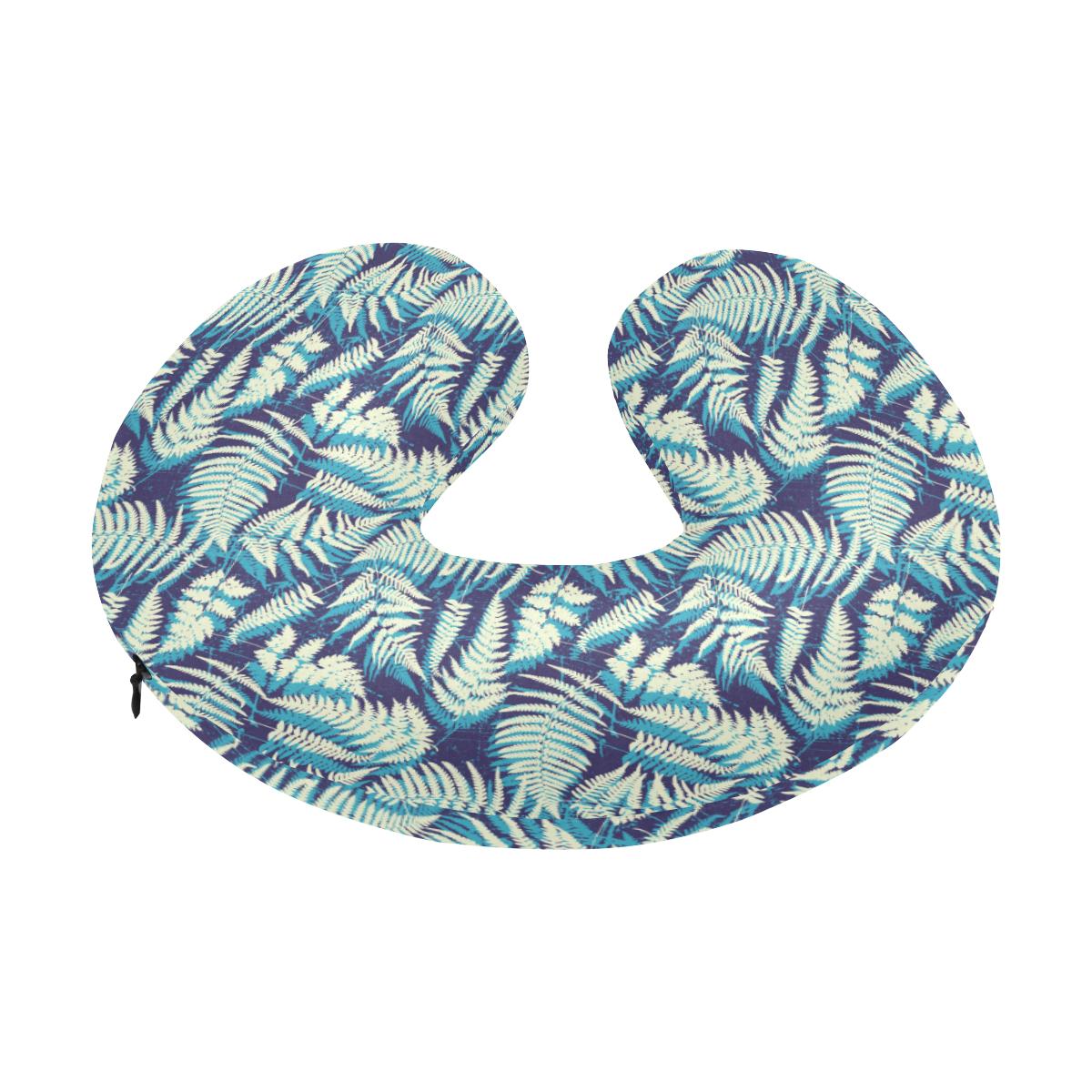 Fern Leave Summer Print Pattern U-Shaped Travel Neck Pillow-JTAMIGO.COM
