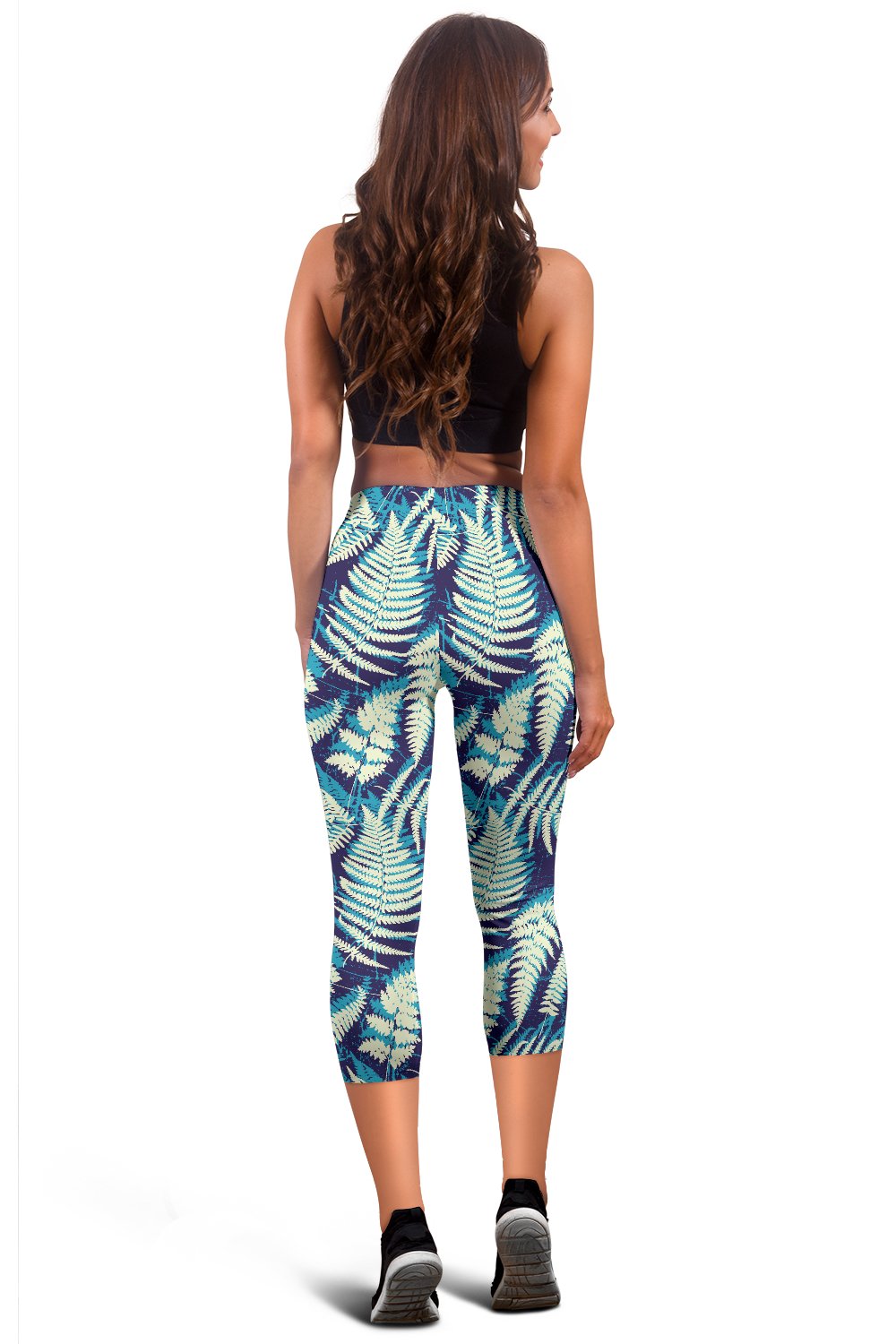 Fern Leave Summer Print Pattern Women Capris