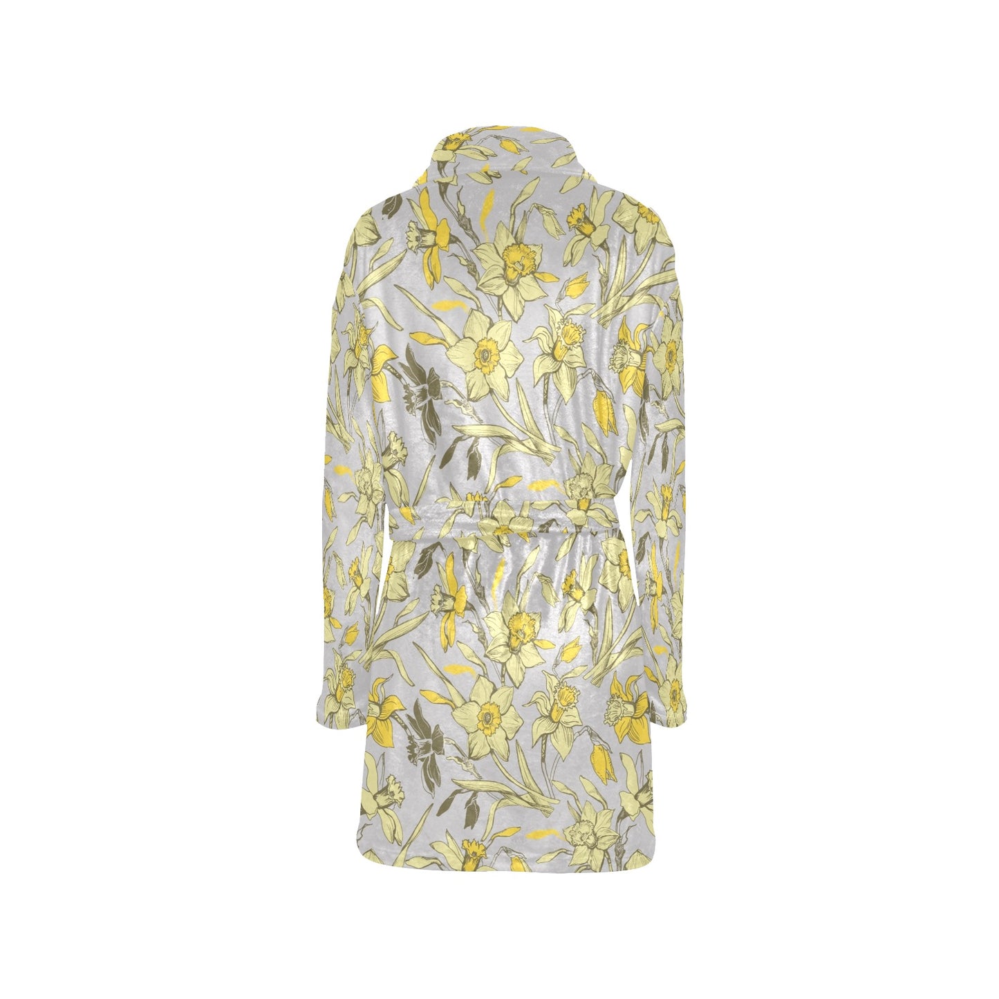 Daffodils Pattern Print Design DF05 Women's Fleece Robe