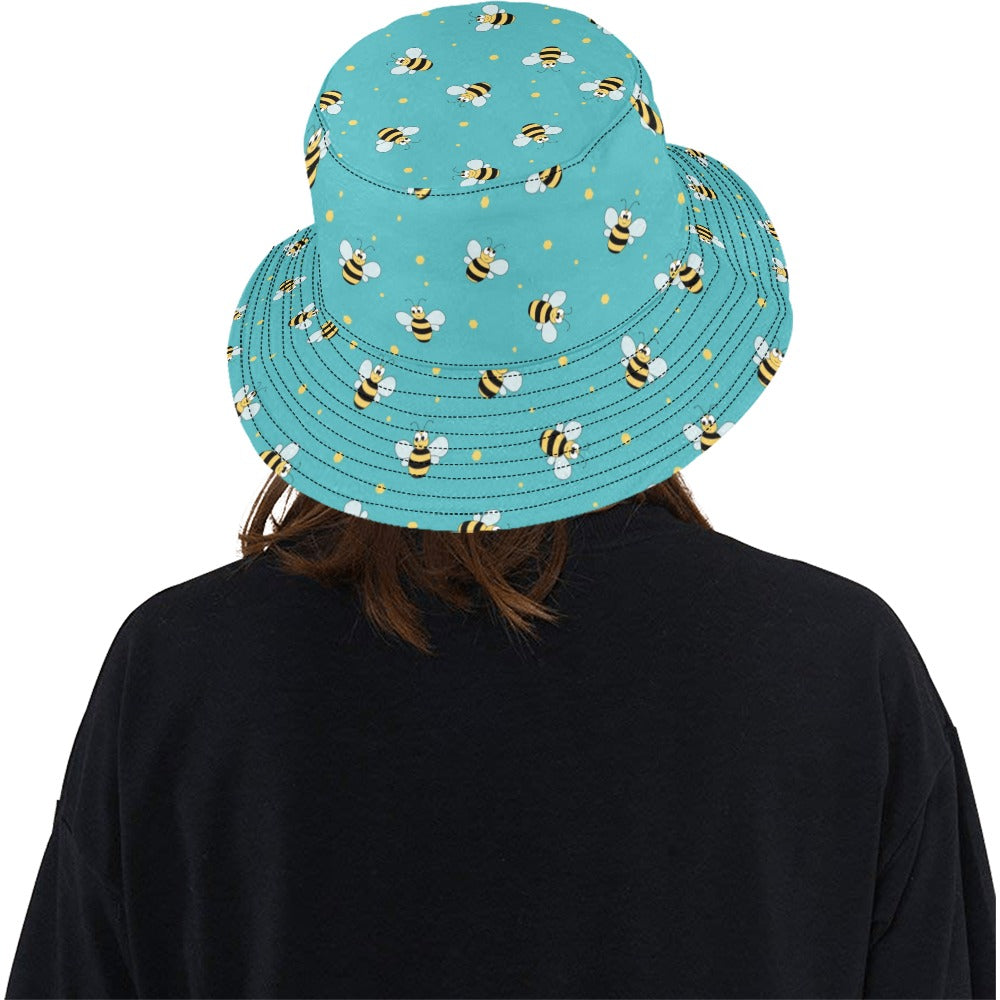 Bee With Dot Print Design LKS309 Unisex Bucket Hat