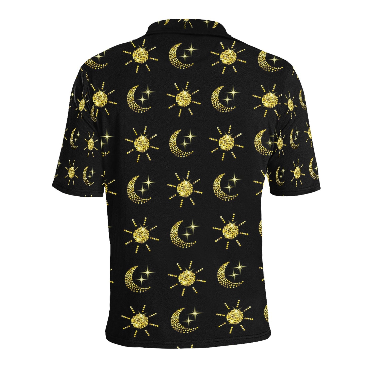 Sun Moon Print Design LKS304 Men Polo Shirt