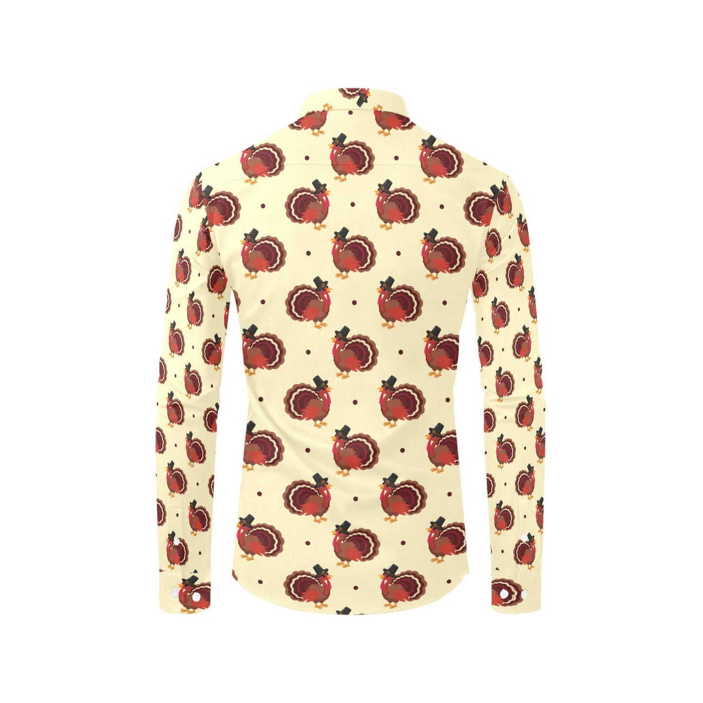Thanksgiving Print Design LKS3010 Men's Long Sleeve Dress Shirt