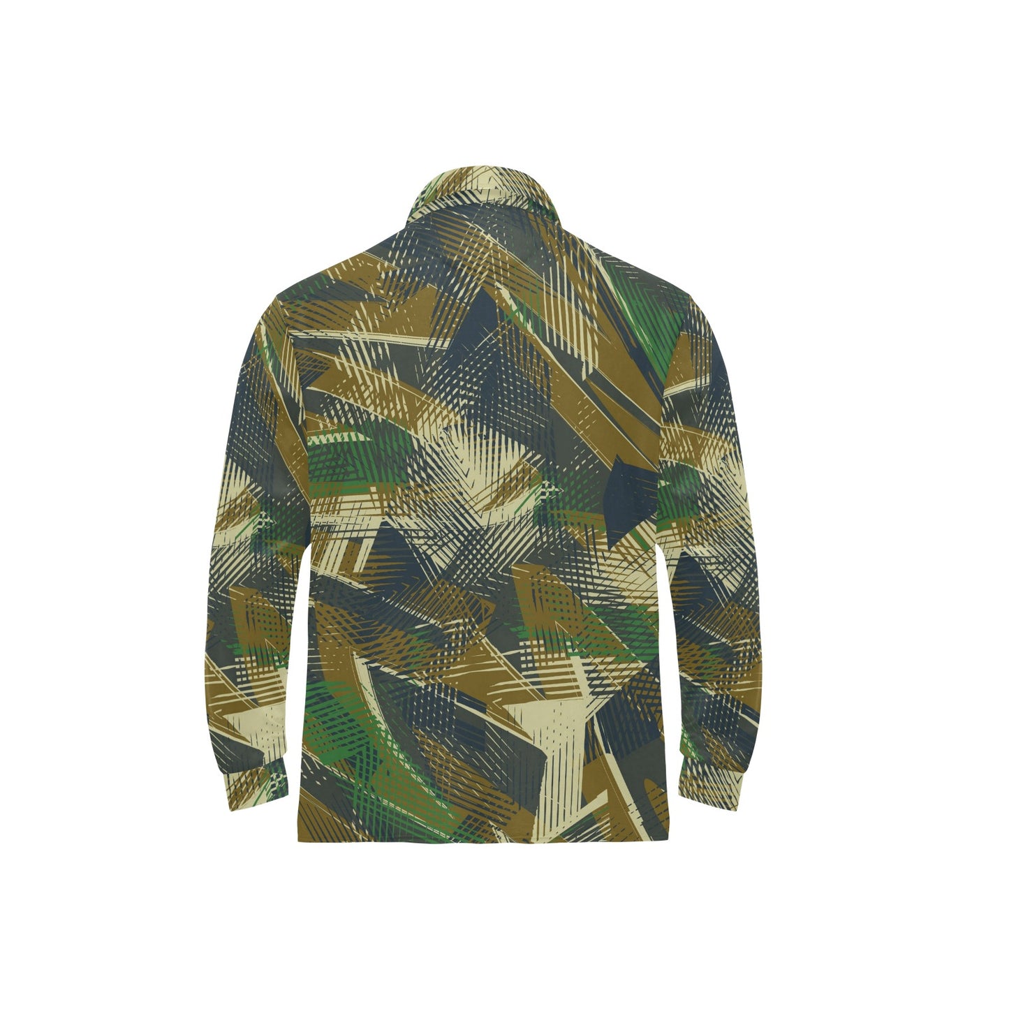 Military Camouflage Pattern Print Design 01 Long Sleeve Polo Shirt For Men's