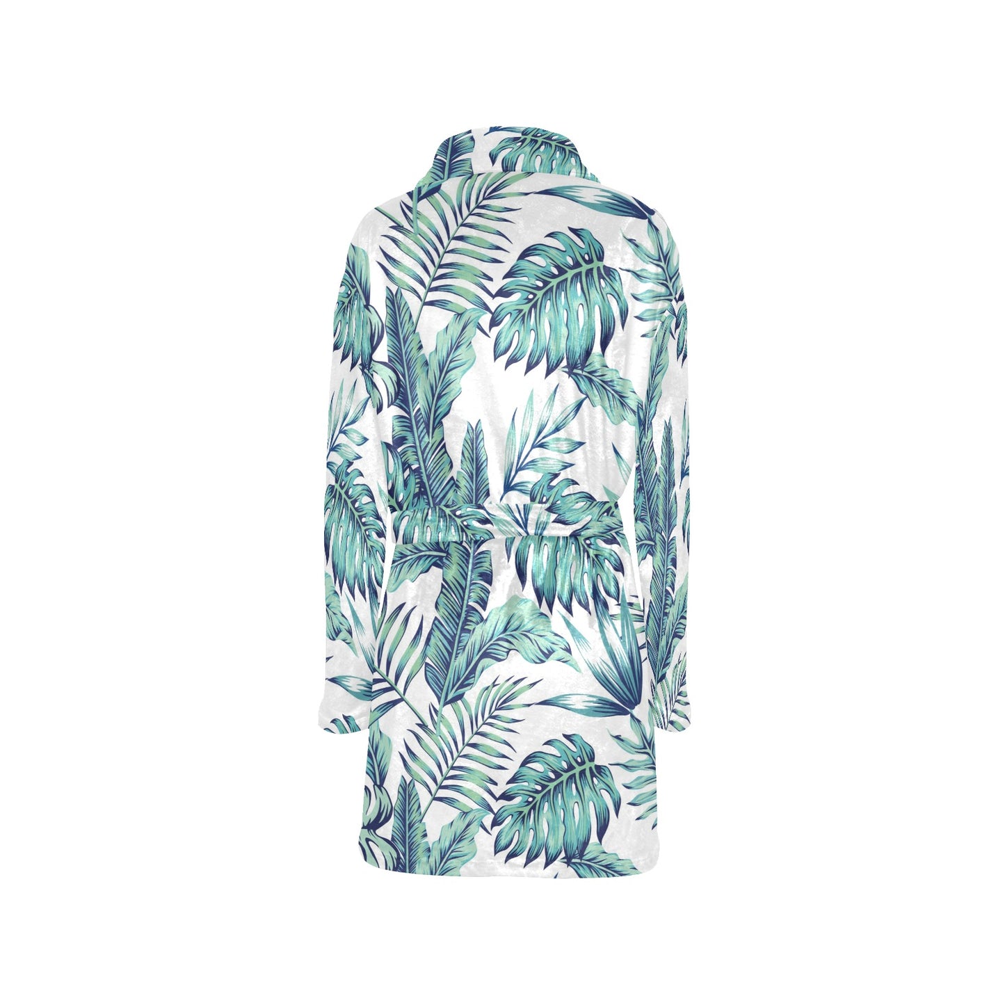 Pattern Tropical Palm Leaves Women's Fleece Robe