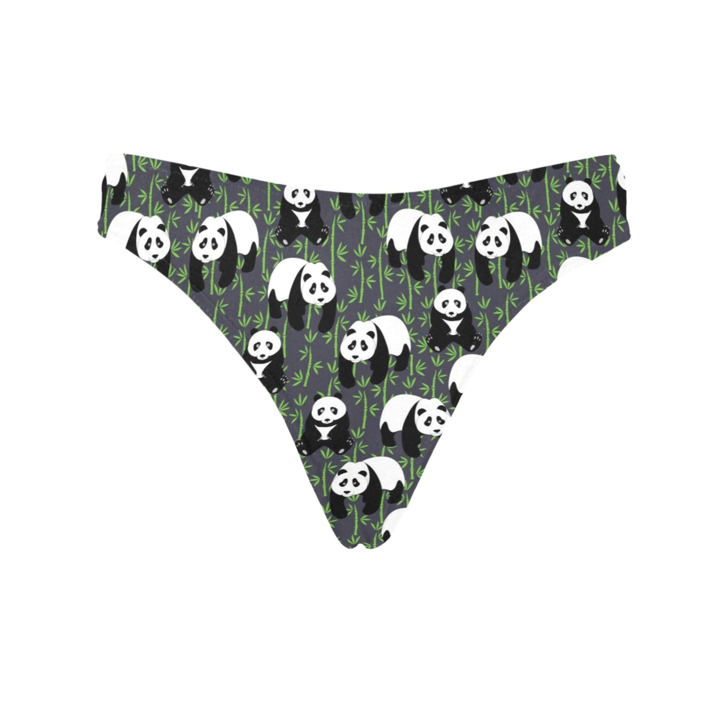 Panda Bear Bamboo Themed Print Women's Thongs