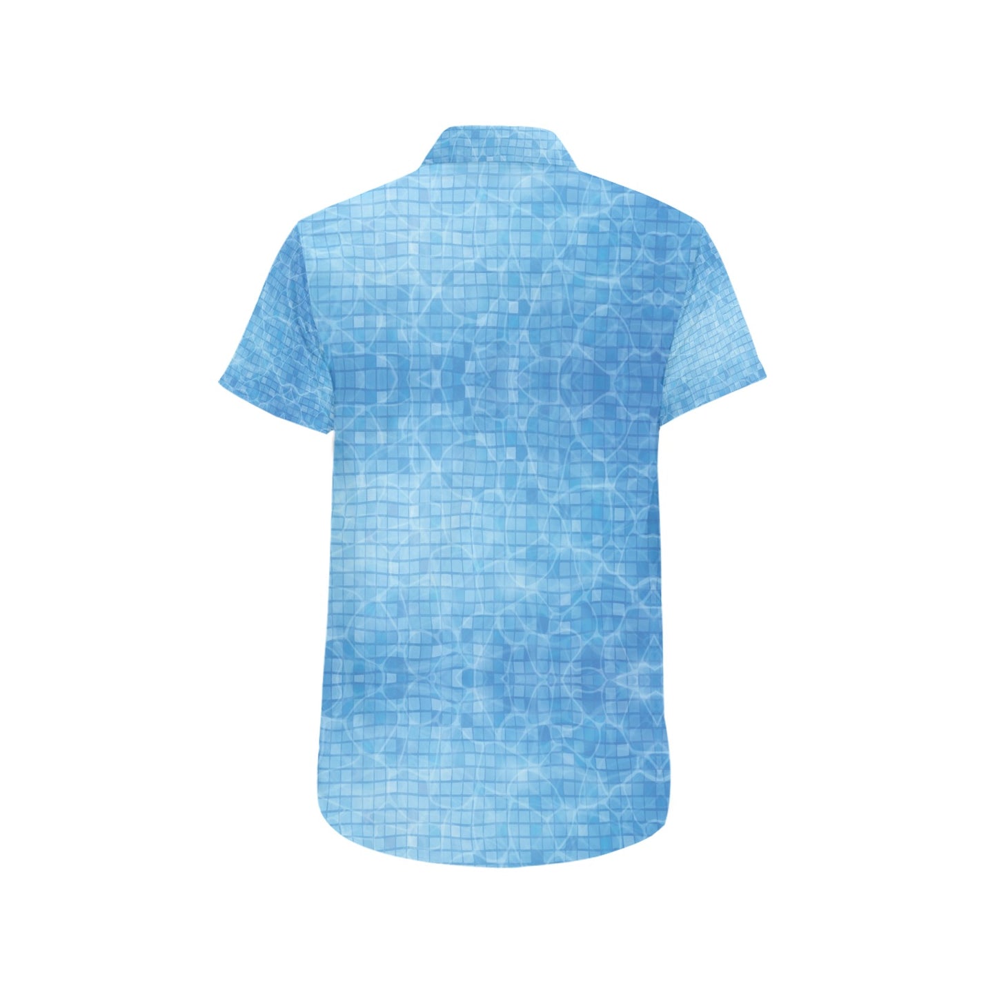 Swimming Pool Print Design LKS302 Men Short Sleeve Button Up Shirt