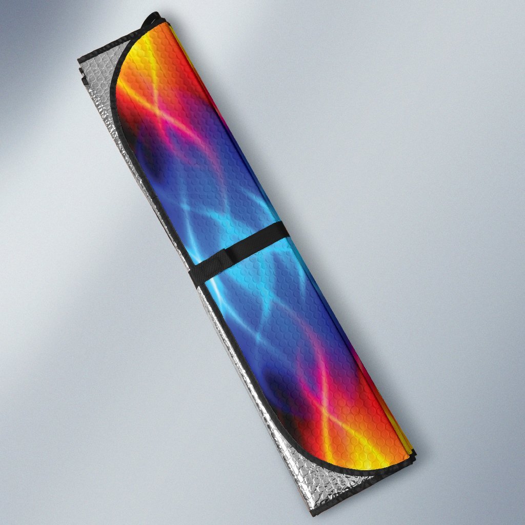 Flame Fire Blue Design Print Car Sun Shade For Windshield