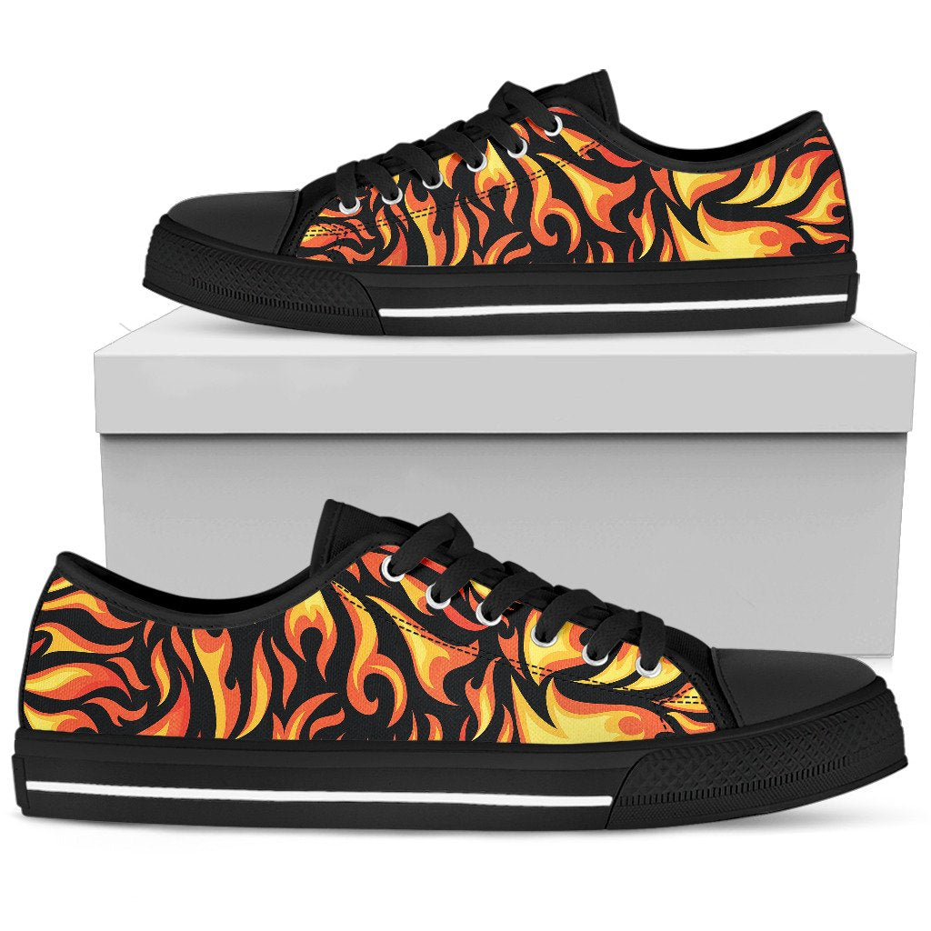 Flame Fire Design Pattern Women Low Top Shoes