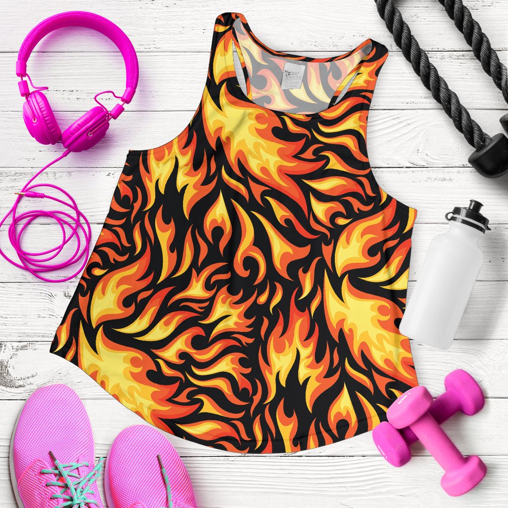 Flame Fire Design Pattern Women Racerback Tank Top