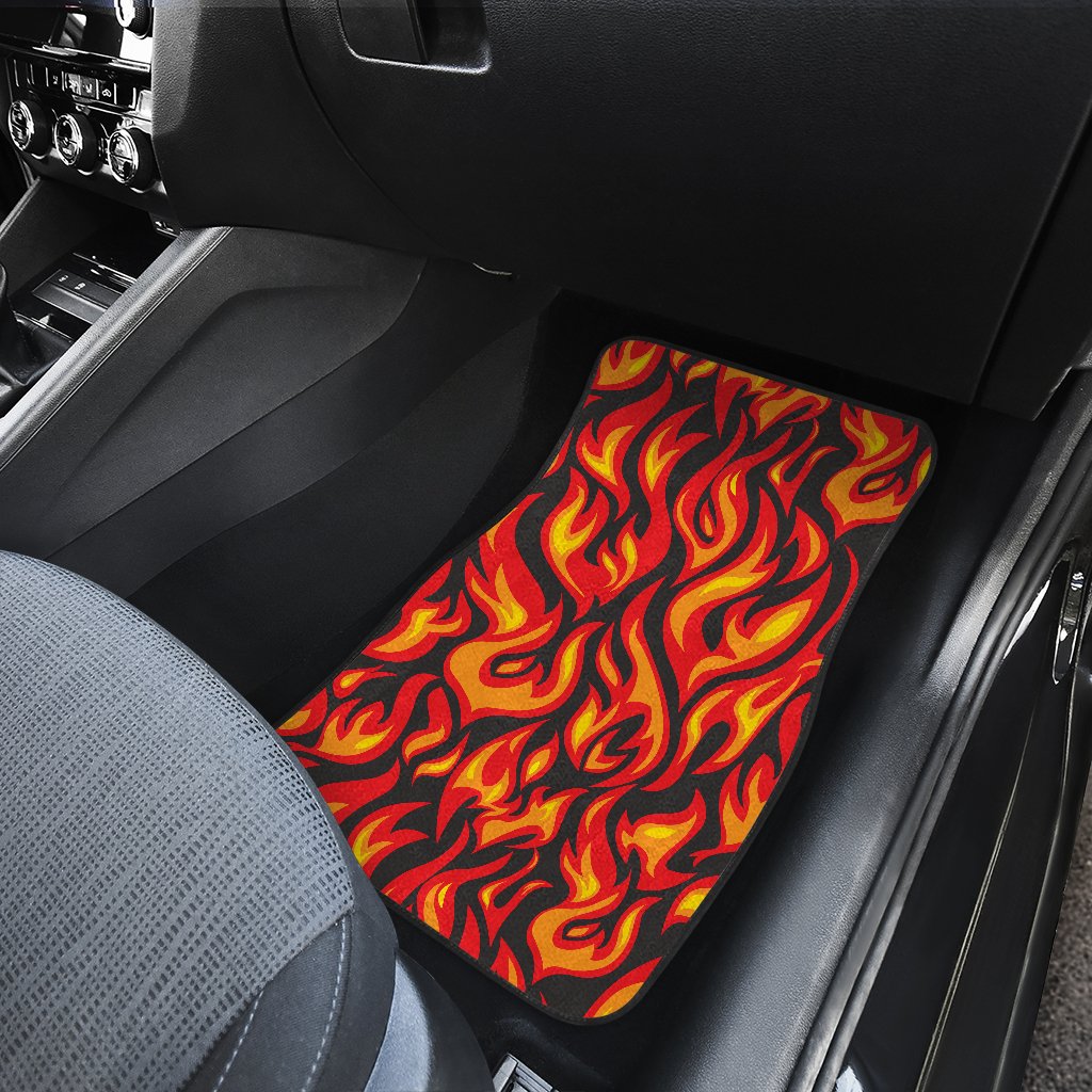 Flame Fire Print Pattern Car Floor Mats
