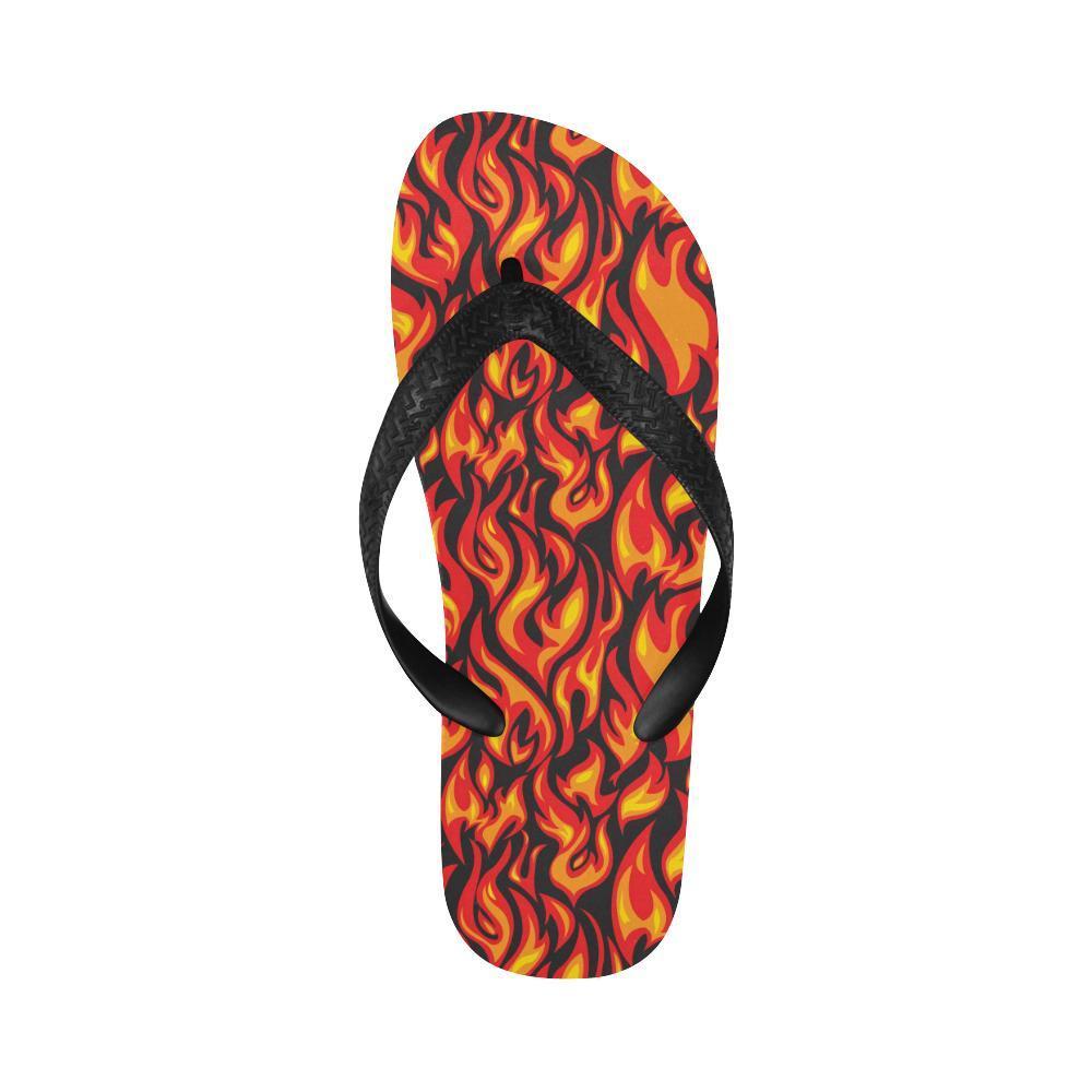 Flame Fire Print Pattern Flip Flops-JTAMIGO.COM
