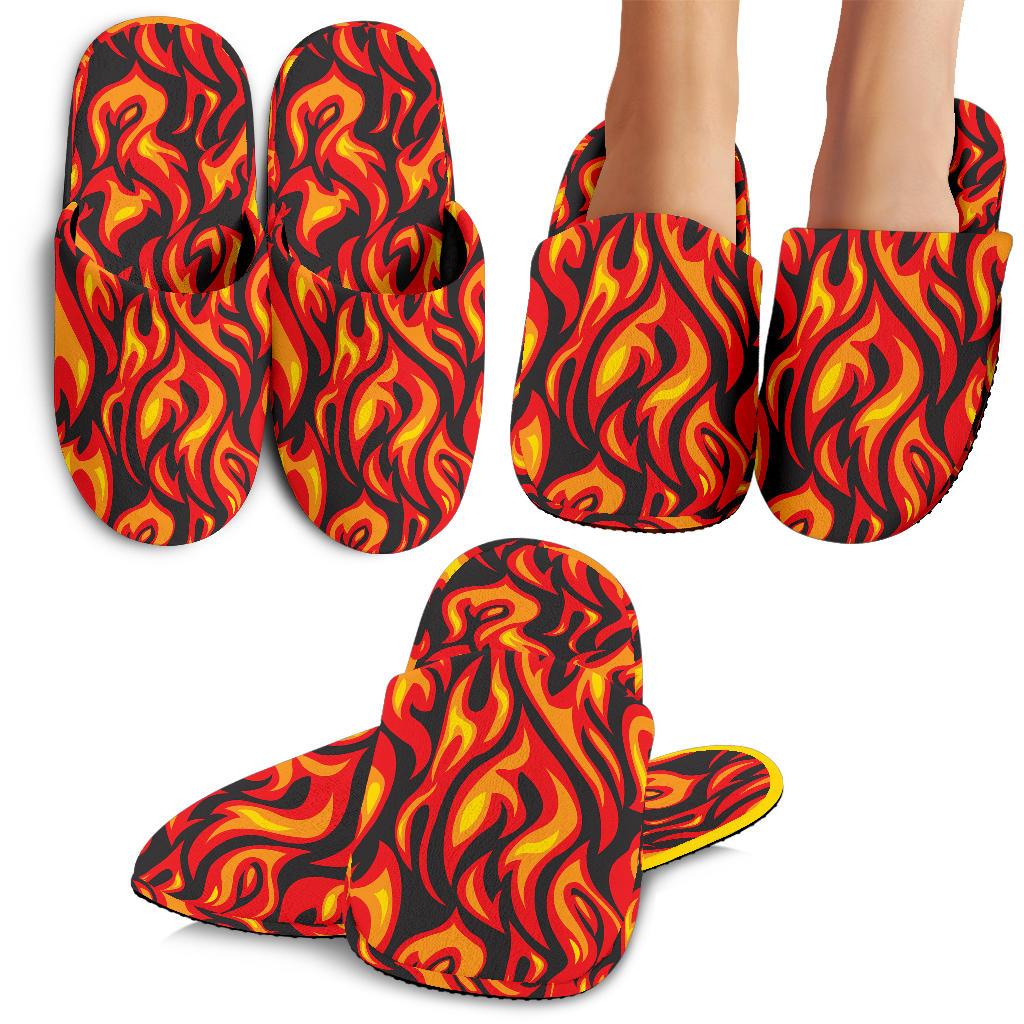 Flame Fire Print Pattern House Slippers