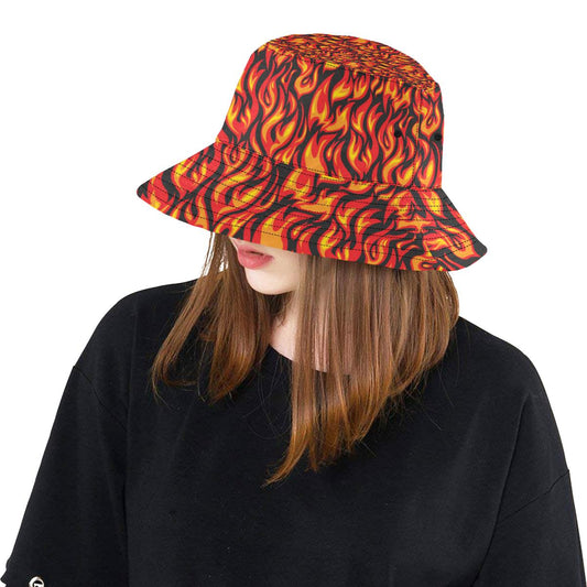 Flame Fire Print Pattern Unisex Bucket Hat