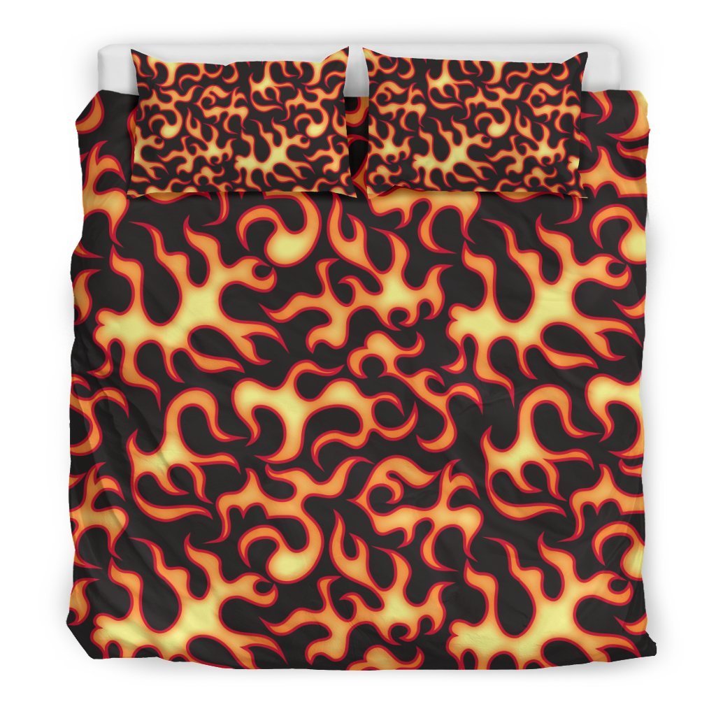 Flame Fire Themed Print Duvet Cover Bedding Set